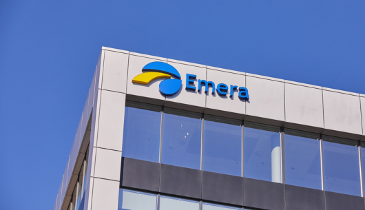 the Emera building exterior logo